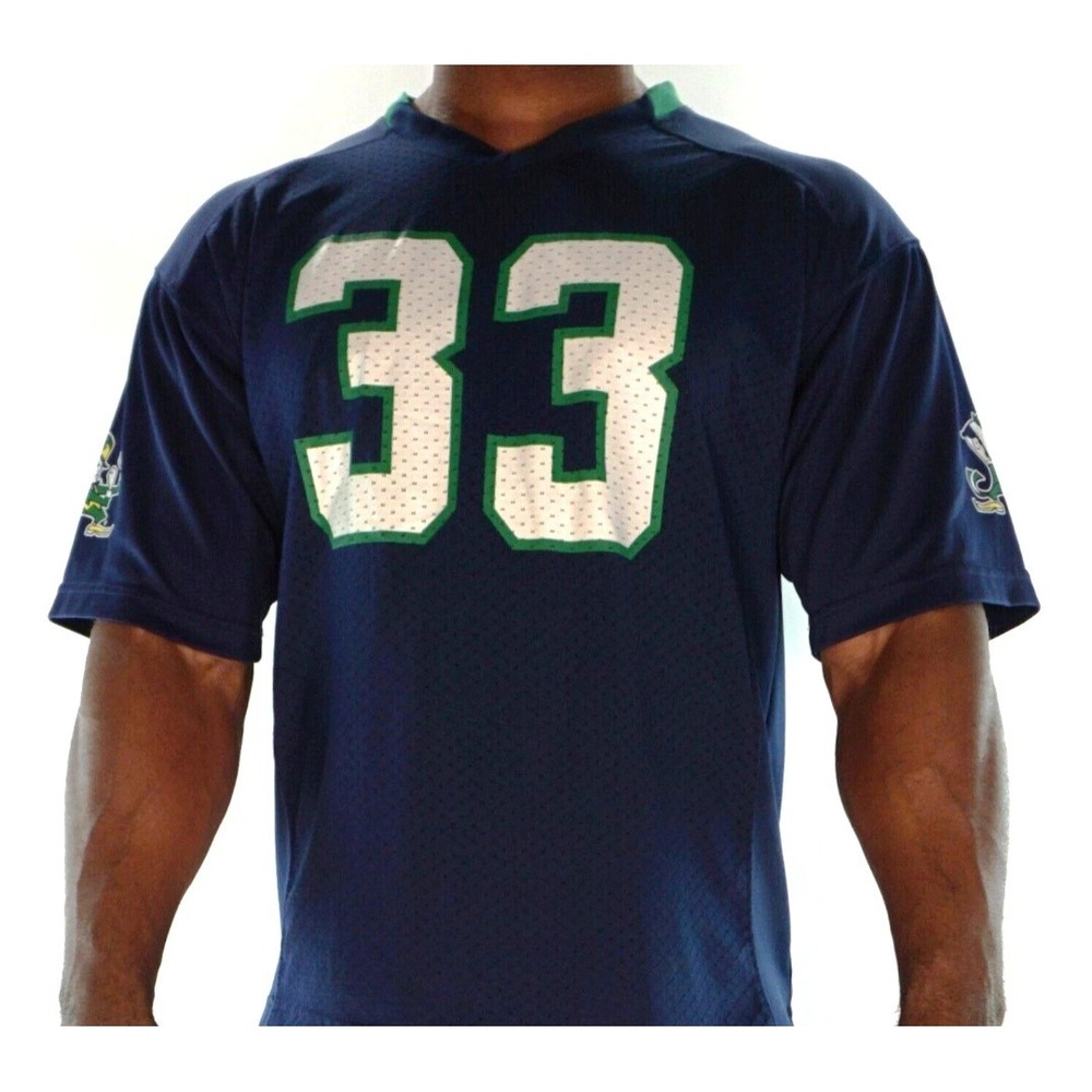 Knights Apparel NCAA Mens Notre Dame Navy Blue #33 Fan Football Jersey Size XL